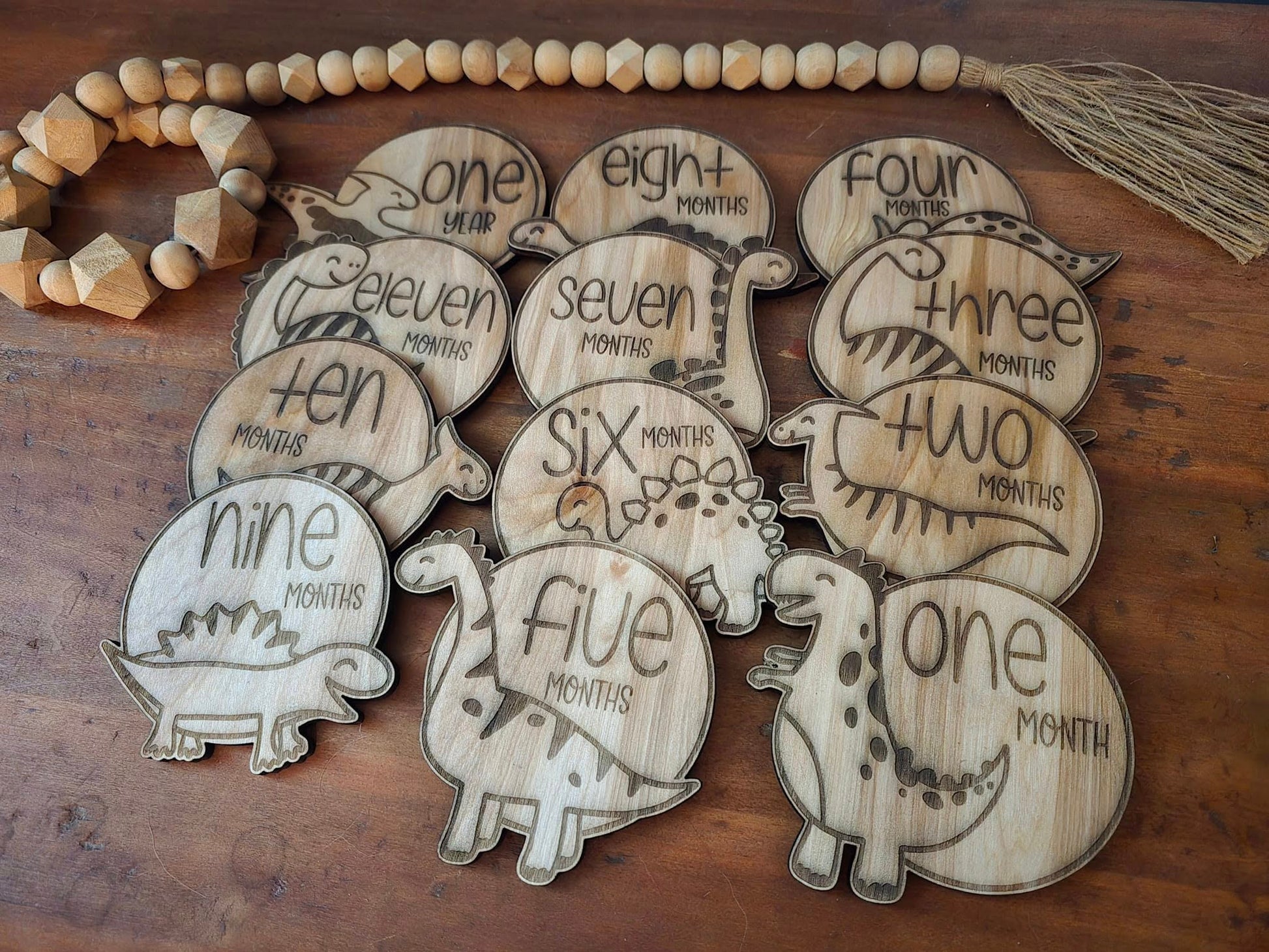 Baby milestone markers dinosaur